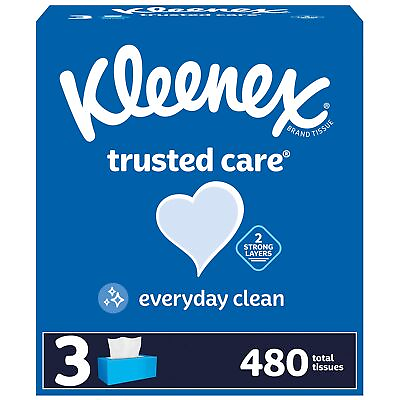 #ad Trusted Care Facial Tissues 3 Flat Boxes 160 Tissues per Box 2 Ply 480 To... $8.04