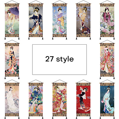 #ad Hanging Painting Japanese Lady Scroll Poster Wall Art Geisha Picture Room Decor. $17.06