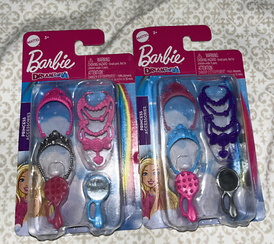 #ad Barbie Dreamtopia Princess Accessories Crowns Necklace Etc. Lot Of 2 $11.49