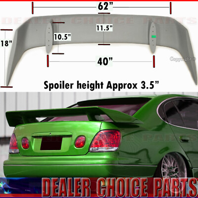 #ad Universal 65quot; JDM 326 Power Style Rear Trunk Spoiler Wing Fin UNPAINTED $430.95