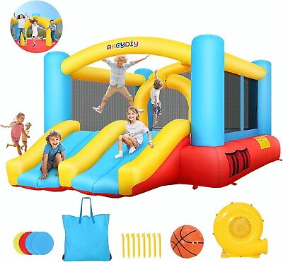 #ad Inflatable Bounce House with Double Slides 13x9 FT Jumping Castle Bouncy House# $206.99
