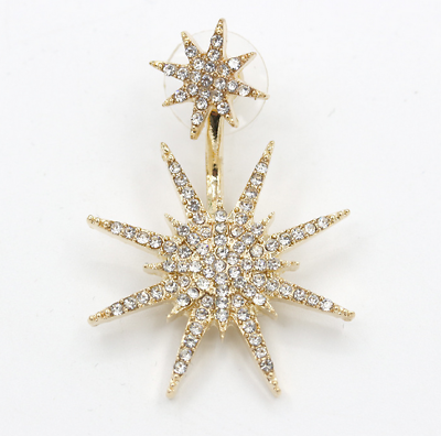 #ad Women Lady Crystal Rhinestone Dangle Gold Star Ear Stud Earring Jewelry 1 Pcs $3.71