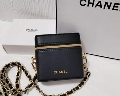#ad CHANEL Novelty pouch Lip Case Limited Pouch Black 9×9×2.5cm Chain w Box $95.99
