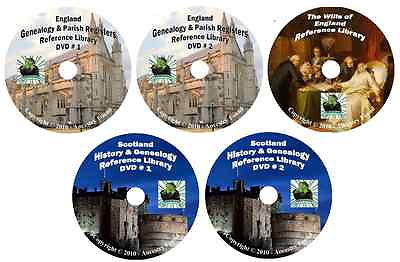 #ad 620 Books ENGLAND amp; SCOTLAND history amp; genealogy 5 DVDs $14.95