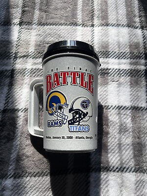 #ad 22oz Betras Superbowl 34 XXXIV Rams Titans Thermo Insulated Mug Cup Jan 20 2000 $24.95