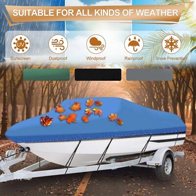 #ad Boat Cover Fishing V Hull Waterproof Heavy Duty Marine Grade Dust Trailerable $30.50