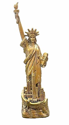 #ad 6.75quot; Statue of Liberty With New York City Skyline Base Figurine Souvenir Gift $10.95