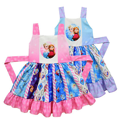 #ad Anna Elsa Girls Princess Dress Boutique Frozen Sleeveless Ruffle Twirl Dress US $19.99