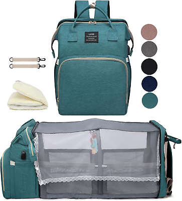 #ad Green Diaper Bag Backpack for Mom: Baby Bags Boys Girls Toddler Women Men Large $75.99