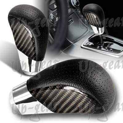 #ad Universal VIP Real Carbon Fiber PVC Leather Manual MT Gear Shift Shifter Knob $22.50
