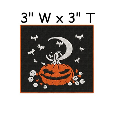 #ad Halloween Patch Scary Pumpkin Embroidered Iron On Applique Costume Horror Witch $5.00