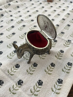 #ad Vintage Brass Donkey Trinket $19.99