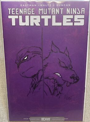 #ad TMNT #1 Purple Blank Variant ORIGINAL SKETCH and SIGNED by Eddie Nunez With COA $124.99