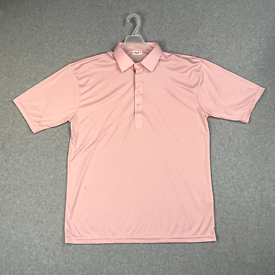 #ad Collars amp; Co Dress Collar Polo Shirt Mens XXL Pink Polyester Golf Designer $35.99