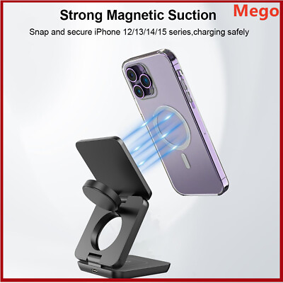 #ad 3 in 1 Wireless Charger Stand Magnetic Foldable Wireless for iPhone 15 14 13More $8.91