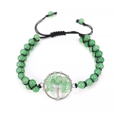 #ad USA SELLER 7 Chakra Tree Of Life Bracelet Green Aventurine Reiki Healing Stone $11.95