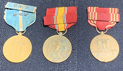 #ad Lot of 3 Vintage Service Medals USA $24.99