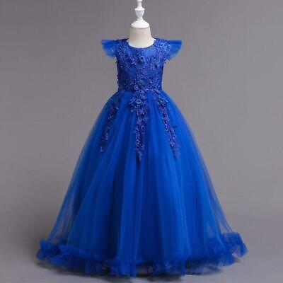 #ad Kids Elegant Wedding Flower Long Dress Ball Gowns Party Princess Clothing Party $52.70