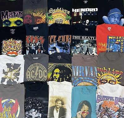 #ad Vintage Style Music Rap Rock Band Shirt Lot Of 20 Mix Szs Reseller Lot#636 $139.99