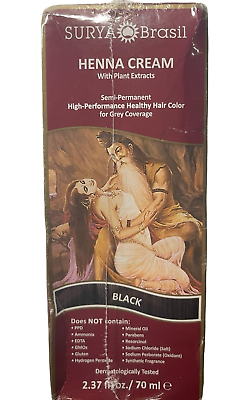 #ad Surya Brasil Henna Cream Semi Permanent Hair Color Treatment Black 2 PACK $27.99