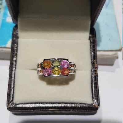 #ad Natural Gemstone Ring 925 Solid Sterling Silver Party Fine Jewelry Ring Women#x27;s $328.00
