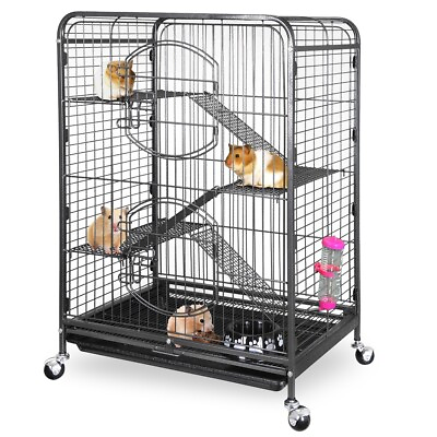 #ad Large Space Ferret Pet Cat Small Chinchilla Pig Animal Rabbit Cage with Wheels $60.58