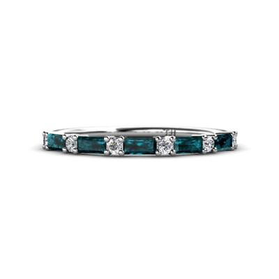 #ad Natural White Topaz amp; London Blue Topaz Wedding Band Stackable Sterling Silver $32.84