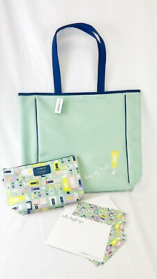 #ad Clinique x Kate Spade New York Shoulder Tote Large Bag Makeup Bag Notecards $16.99