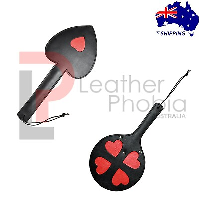 #ad Real CowHide Leather Paddle Hard Spanking Heart Round Shape Outdoor Handmade AU $71.99