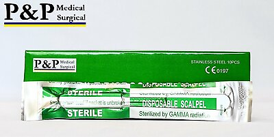 #ad Disposable Scalpels Sterile Size 12 Plastic Handle amp; Metric Line Case of 500 $159.99