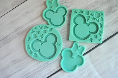 #ad silicone shaker mold resin disney mouse ears Mickey shaker mould bundle $35.00