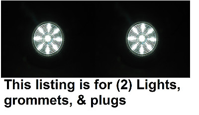 #ad 2 White 2quot; Round 9 LED Custom Mini Reverse Backup Lights Grommets 2 Wires $13.99