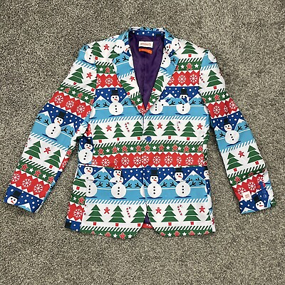 #ad OppOsuits Ugly Christmas Snowman Suit Jacket Size Medium 38 40 $39.49