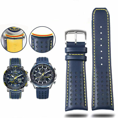#ad 23mm Blue Angels Leather Strap Watch Band for Citizen AT8020 03L H800 S081165 $29.99