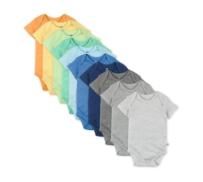 #ad HonestBaby unisex baby 10 pack Organic Cotton Short Sleeve Bodysuits 3 6 Months $40.84