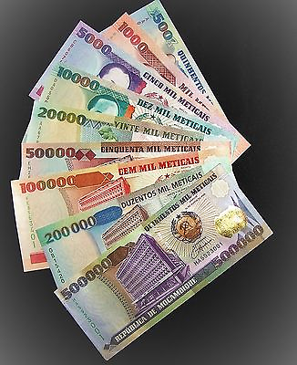 #ad MOZAMBIQUE FULL SET OF 9 BANKNOTES 500 500000 METICAIS UNC P134 142 currency $49.99