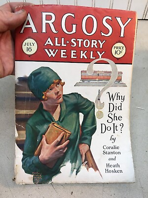 #ad Argosy All Story Weekly July 16 1927 Why did she Do It pulp fiction book mag $22.49