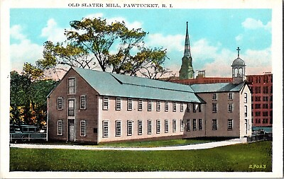 #ad Pawtucket Rhode Island Old Slater Mill Postcard $5.00