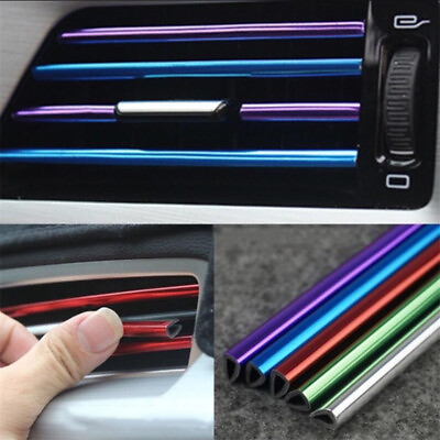 #ad 10x Colorful Car Front Air Vent Outlet Cover Sticker Universal For Car Flexible $6.49