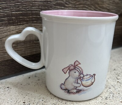 #ad HOLLY HOBBIE Heart Handle Mug “Special Moments Make Happy Memories” 3 1 2quot;Bunny $9.99