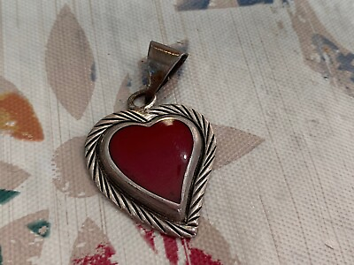 #ad MFX Sterling Heart Red Pendant $39.97