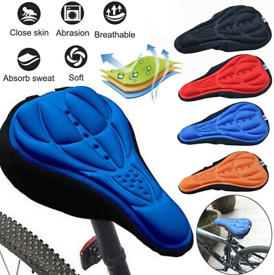 #ad Silicone Bicycle 3D Gel Saddle Bike Seat Cover Comfort Pad Padded Soft Cushion $6.99