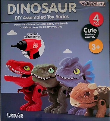 #ad NIB 4pc Dinosaur DIY Assembled Toy Series 3 $6.99
