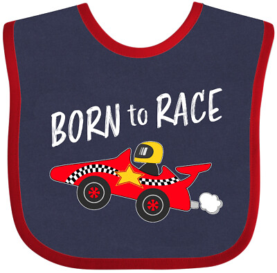 #ad Inktastic Born To Race Red Race Car Baby Bib Racing Kids Driver For Track Gift $14.99
