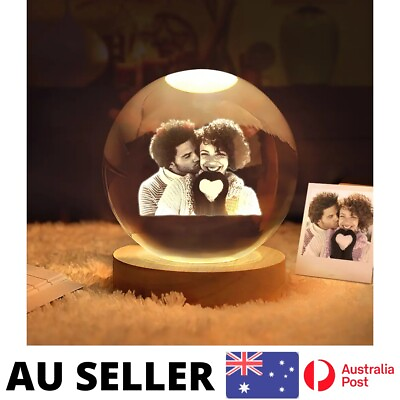#ad Personalized 2D Photo Crystal Ball Night Light AU Stock AU $49.95
