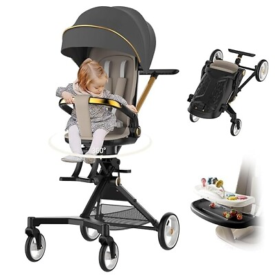 #ad Stroller w Snack Tray and Music Tray Portable Stroller and 360°Rotational Seat $89.00