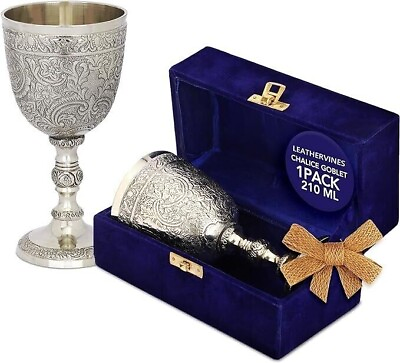 #ad Vintage Brass Chalice Goblet Royal King Arthur Renaissance Medieval Wine Cup $40.27