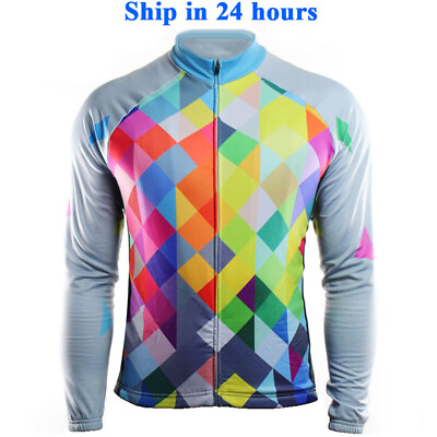 #ad Cycling Jersey Bicycle Bike Wear Long Shirt Road Ride Clothing Race Color Jacket $22.95