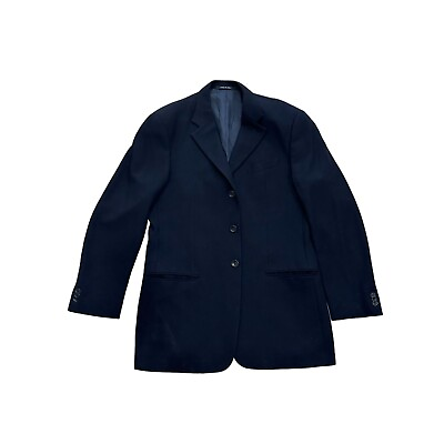 #ad ARMANI COLLEZIONI Mens Navy Blue Blazer Jacket Size 40R $200.00
