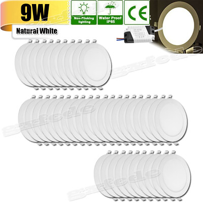 #ad 40X 9W 5quot; Round Natural White LED Recessed Ceiling Panel Light Bulb Slim Lamp $167.99